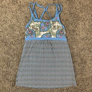 Athleta Bolinas Cami Tunic Womens Small Blue Paisley Athleisure 306011
